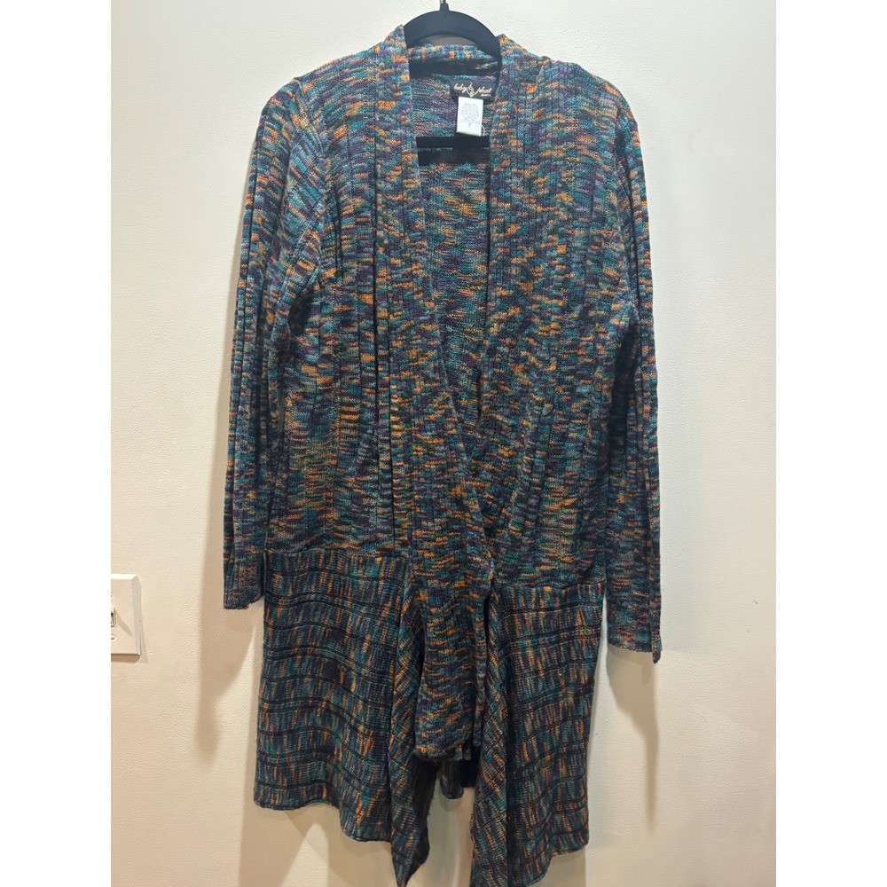 Vintage Y2K Baby Phat Duster Cardigan Knit Open Front Colorfu Size 1X‎